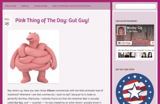 Gut Guy, Xifaxan, The Worleygig, Jim McKenzie, Aardman Nathan Love, Mascot 